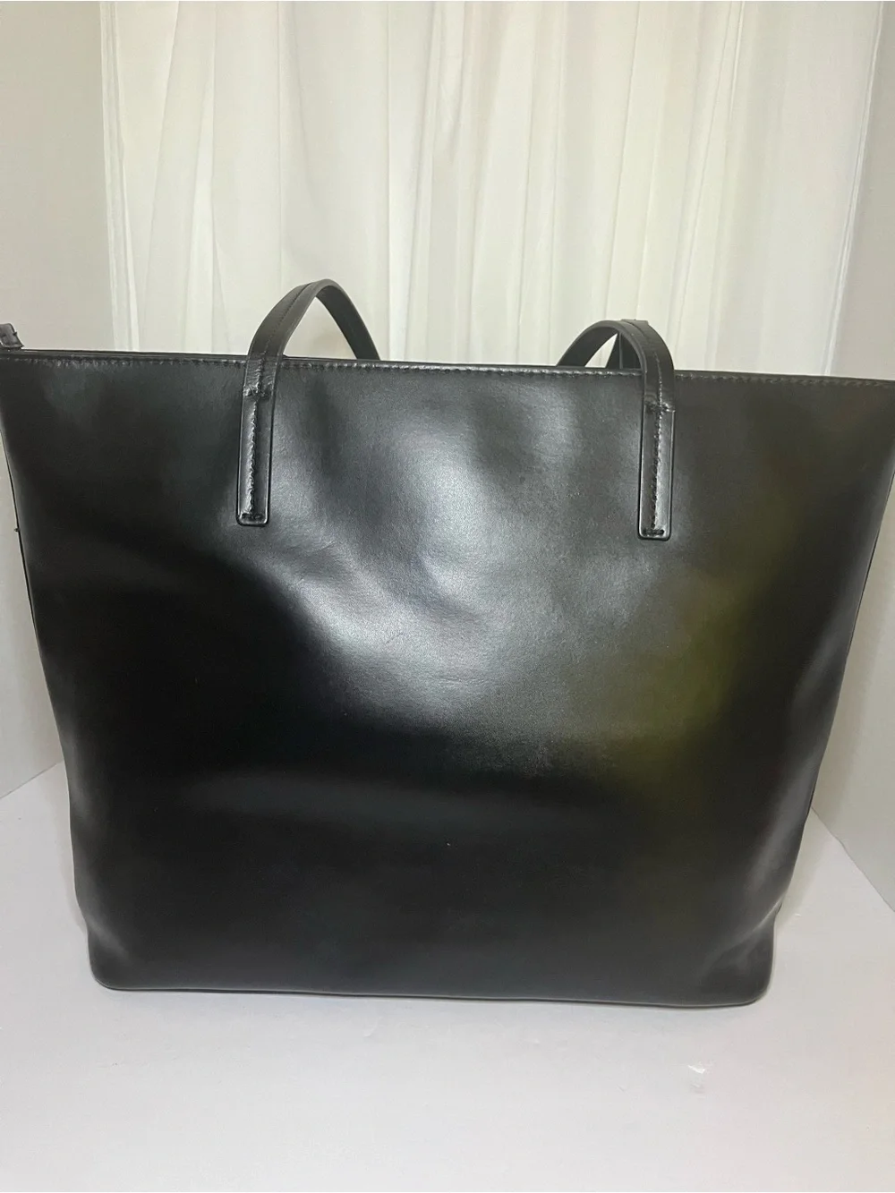 kate spade Black Leather Tote with Bow Charm
